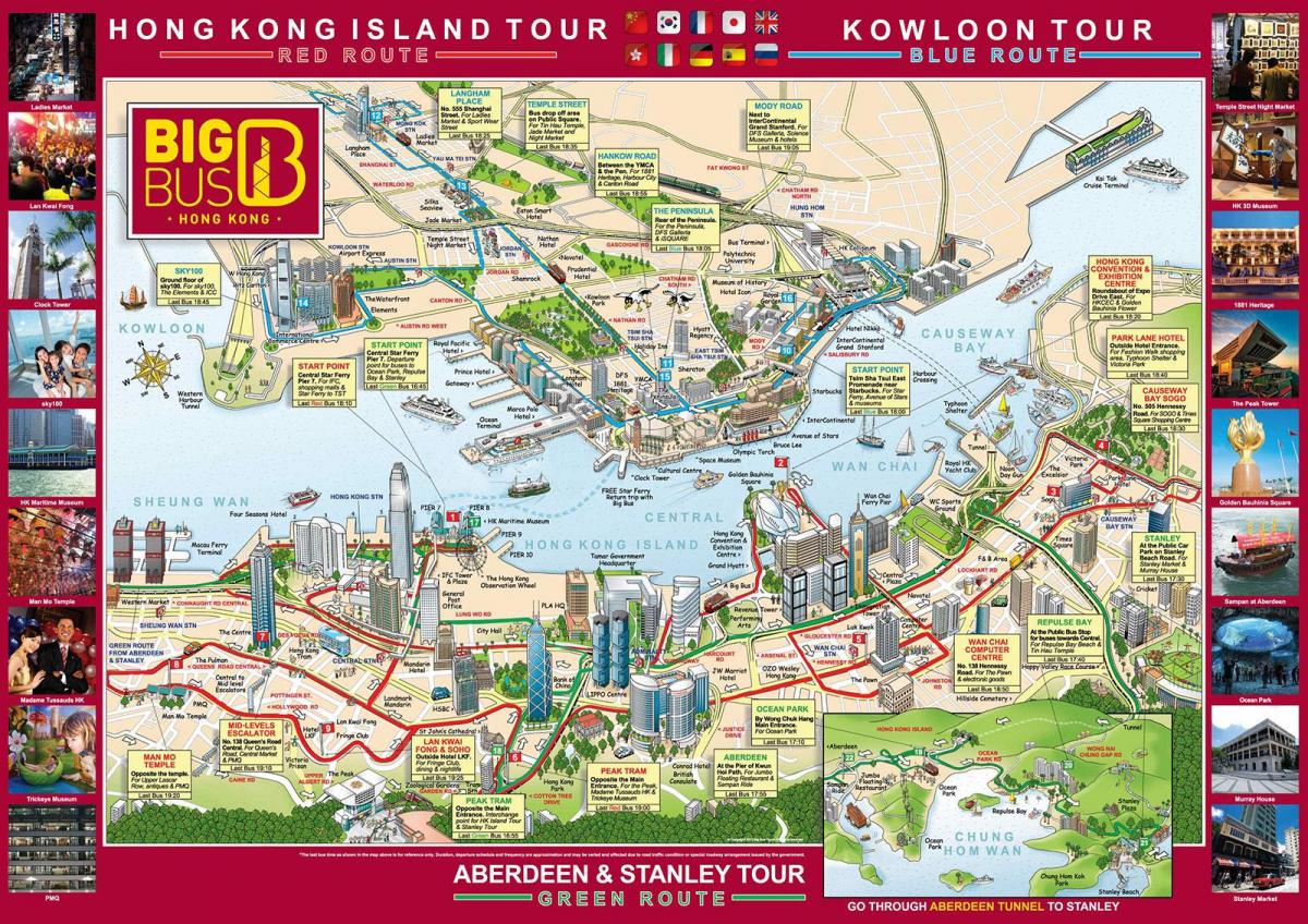Hong Kong big bus tour map