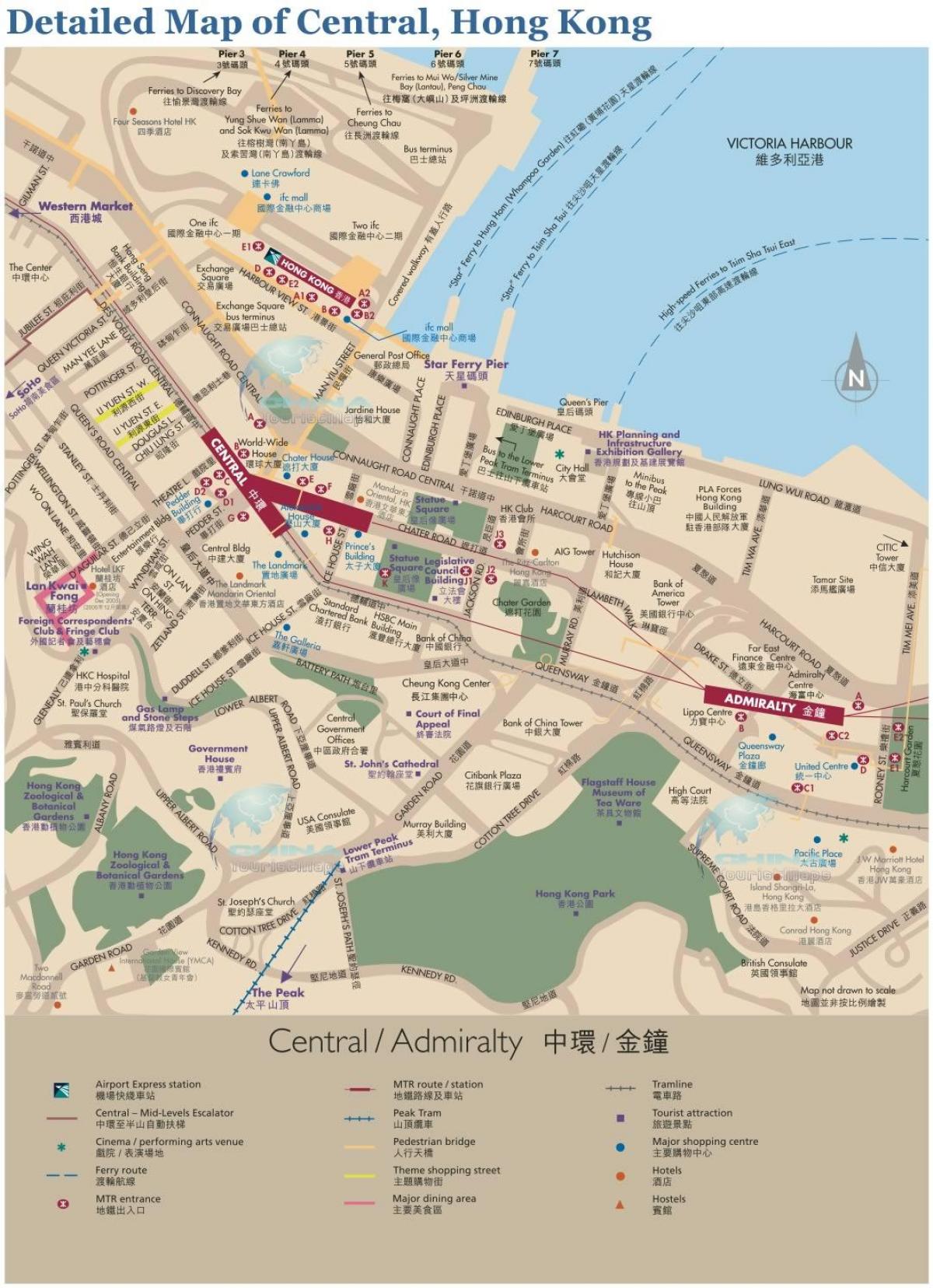 Hong Kong central map