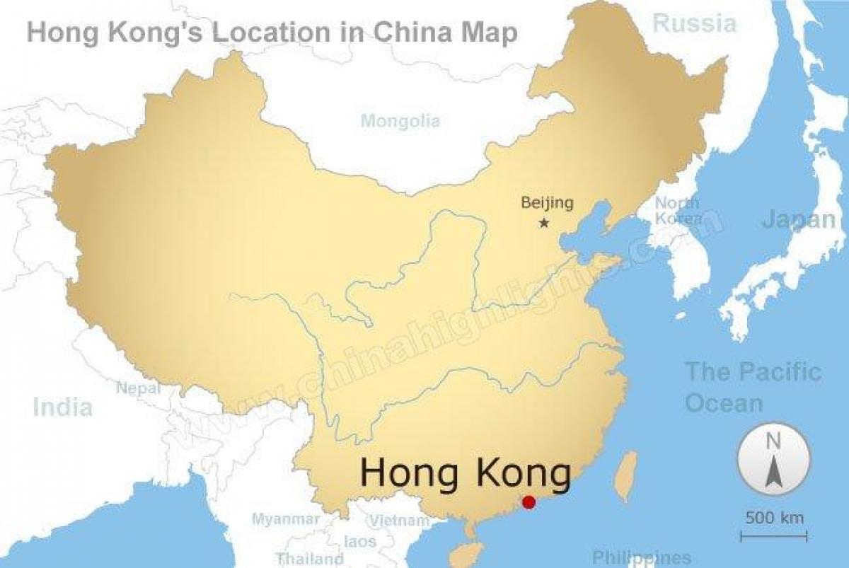 map of China and Hong Kong