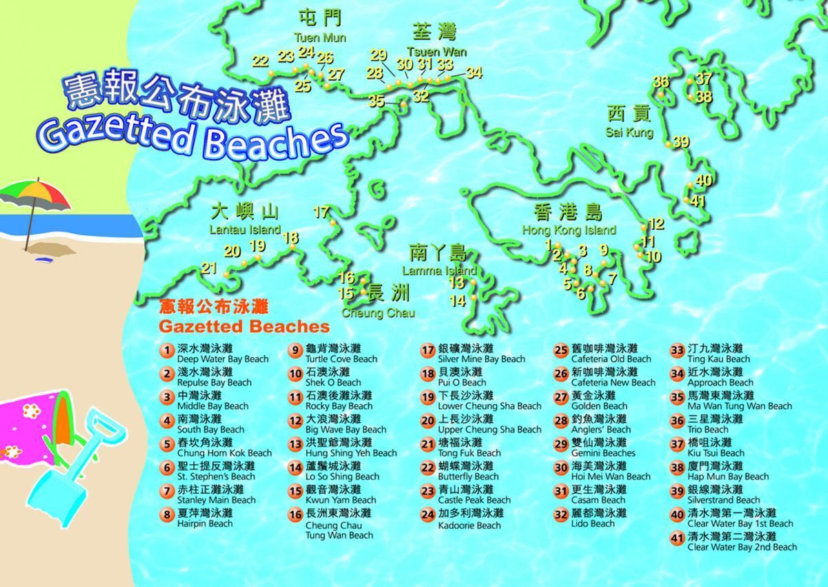 map of Hong Kong beaches