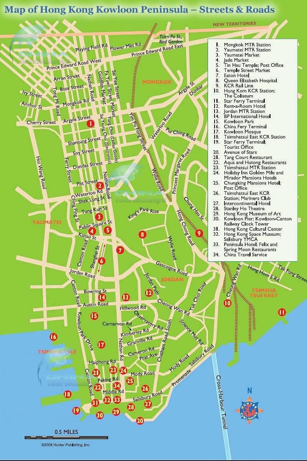 map of Nathan road Hong Kong
