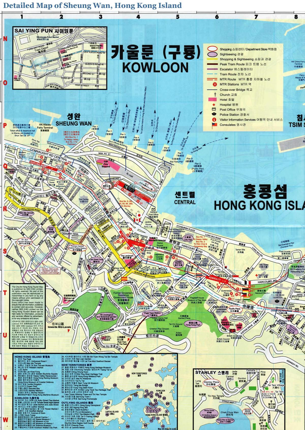 map of Sheung Wan Hong Kong