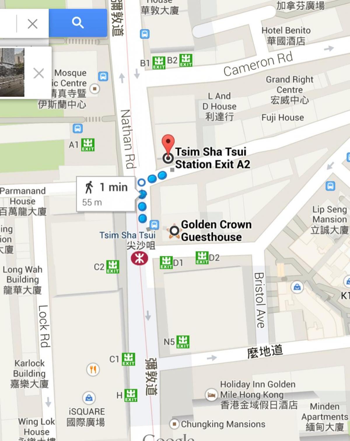 Tsim Sha Tsui MTR station map