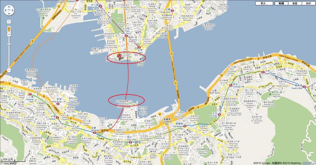 map of victoria harbour Hong Kong