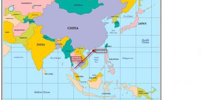 Hong Kong in map of asia