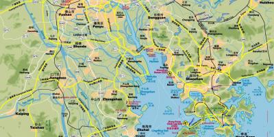 Road map of Hong Kong