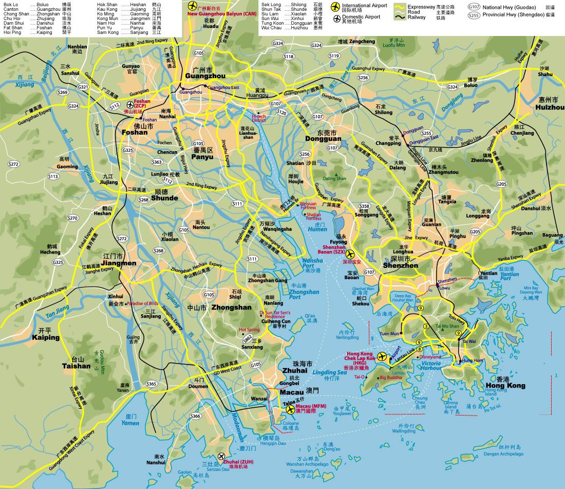 Hong Kong Road Map Road Map Of Hong Kong China