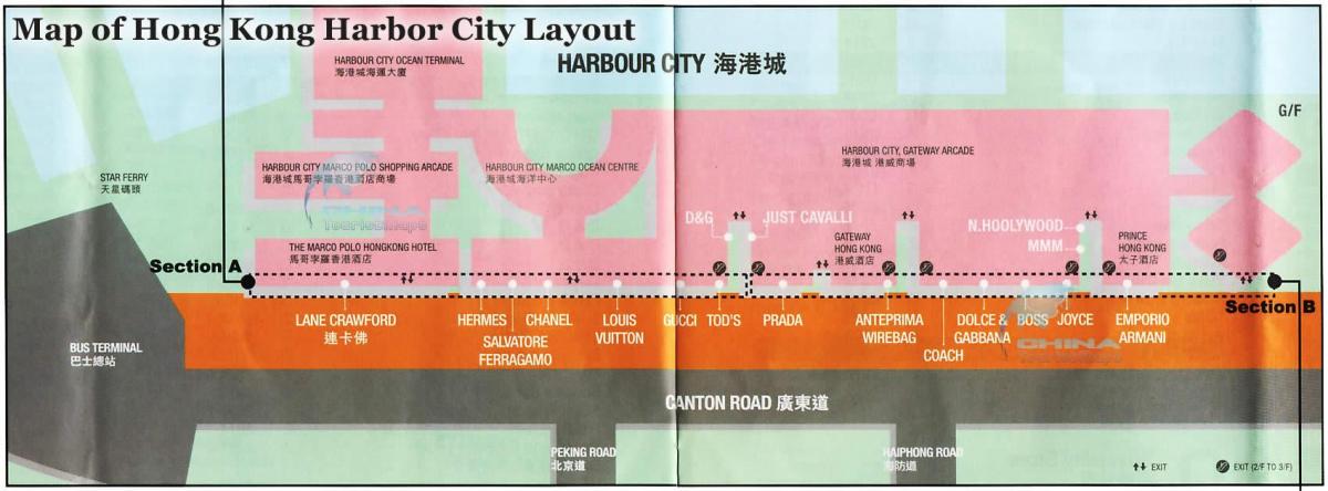 map of harbour city Hong Kong