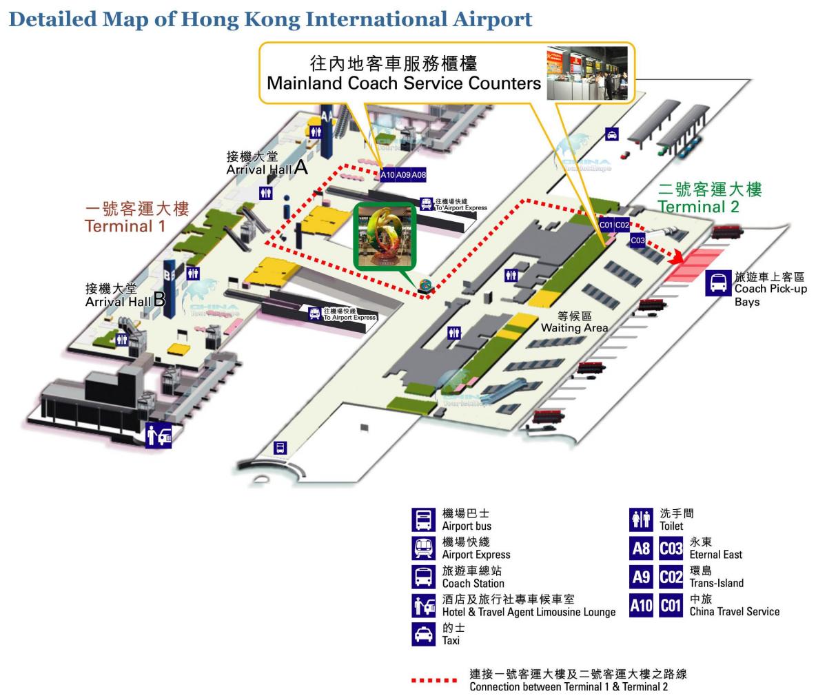 Hong Kong airport map terminal 1 2