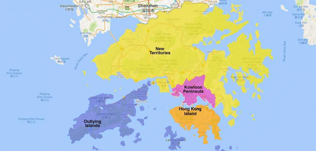 map of Hong Kong area