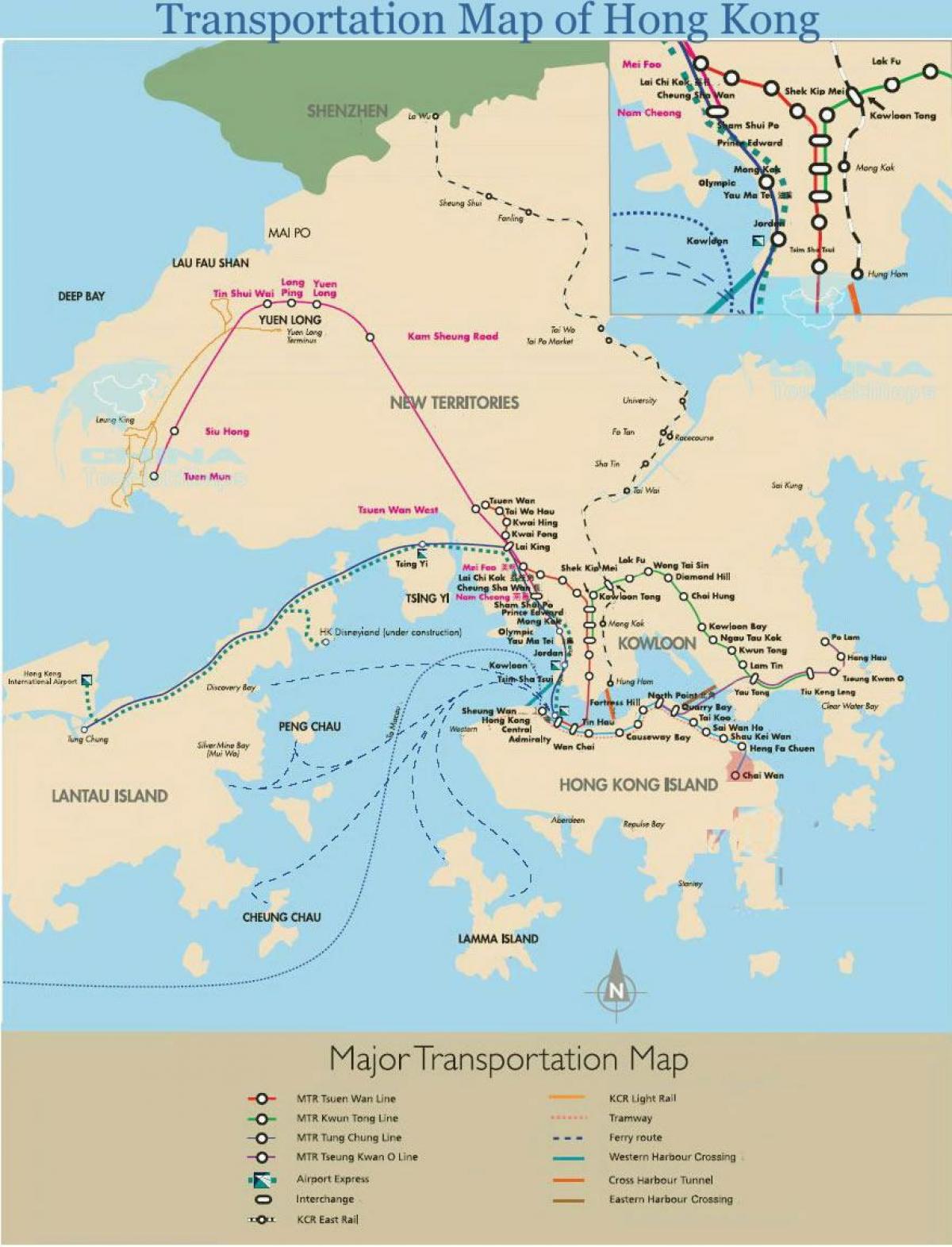 Hong Kong ferry routes map