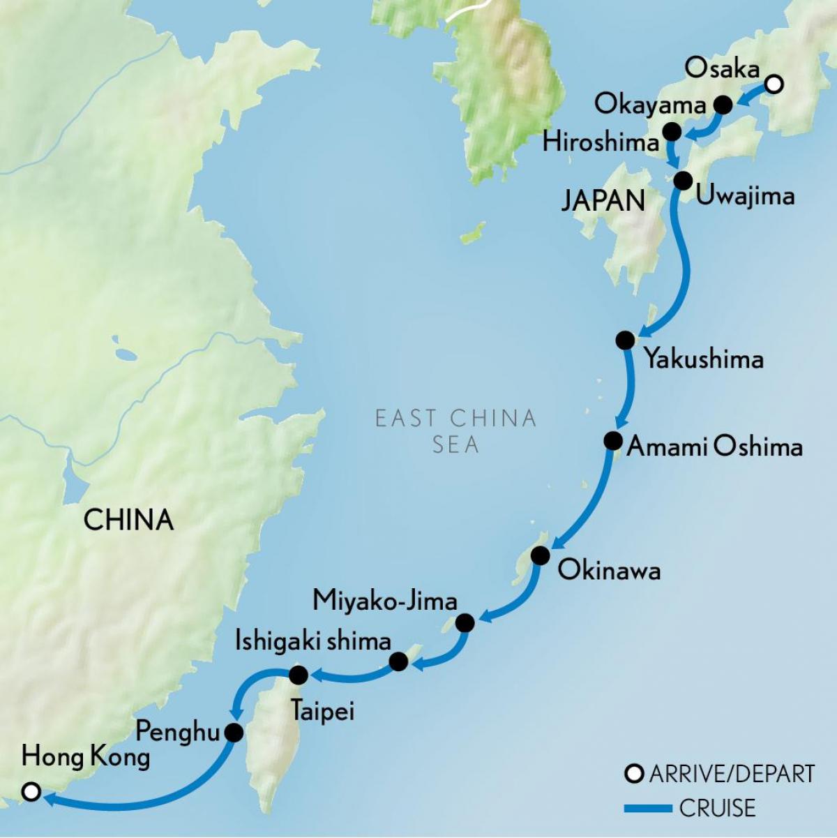 map of Hong Kong and japan
