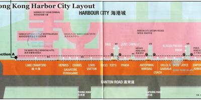 Map of harbour city Hong Kong